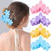 4 Pcs Flower Hair Clips for Women 4.5 Inch Claw Clips Large Matte Hair Clips