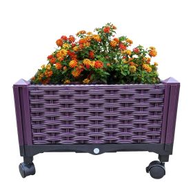 Plastic Rolling Raised Garden Bed, Planter Boxes with Wheels Mobile Planters for Outdoor Indoor Plants Elevated Garden Boxes Plant pots for Flowers