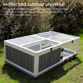 43"Upgrade waterproof tray, activity tray, wooden turtle house indoor small animal turtle cage outdoor wooden reptile cage