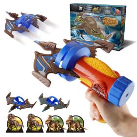 Rocket Launcher Airplane Toy with Dinosaur Targets Foam Pterosaur Shooting Games for Outdoor Kids Toys 5 6 7 8 Year Old Boy Catapult Plane Toy Christm