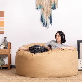 Jaxx Saxx 5 Foot Large Bean Bag w/ Removable Cover, Camel