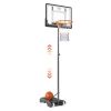 VEVOR Basketball Hoop, 5-7 ft Adjustable Height Portable Backboard System, 32 inch Basketball Hoop & Goal, Kids & Adults Basketball Set with Wheels