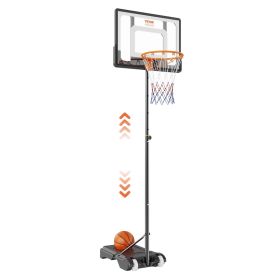 VEVOR Basketball Hoop, 5-7 ft Adjustable Height Portable Backboard System, 32 inch Basketball Hoop & Goal, Kids & Adults Basketball Set with Wheels