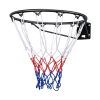 VEVOR Basketball Rim, Wall Door Mounted Basketball Hoop, Heavy Duty Q235 Basketball Flex Rim Goal Replacement with Net and Double Spring