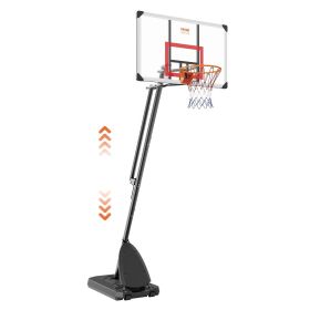 VEVOR Basketball Hoop, 7.6-10 ft Adjustable Height Portable Backboard System, 50 inch Basketball Hoop & Goal, Kids & Adults Basketball Set with Wheels