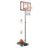 VEVOR Basketball Hoop, 5-7 ft Adjustable Height Portable Backboard System, 28 inch Basketball Hoop & Goal, Kids & Adults Basketball Set with Wheels