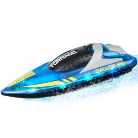 VEVOR RC Boat 2.4 GHz Remote Control Racing Boat 12 km/h Kids Adults Gift Blue