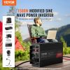 VEVOR Modified Sine Wave Inverter, 1500W, DC 12V to AC 120V Power Inverter with 2 AC Outlets 2 USB Port 1 Type-C Port 6 Spare Fuses