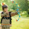 VEVOR Bow and Arrow Set for Kids, LED Light Up Archery Set with 10 Suction Cup Arrows, Hanging Target, Quiver, 3 Target Cans