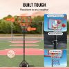 VEVOR Basketball Hoop, 5-7 ft Adjustable Height Portable Backboard System, 28 inch Basketball Hoop & Goal, Kids & Adults Basketball Set with Wheels