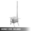 VEVOR Tent Wood Stove 17.5x14.7x10.6 inch, Camping Wood Stove 304 Stainless Steel With Folding Pipe