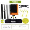 VEVOR Outdoor Portable Volleyball Net System, Adjustable Height Aluminum Poles, Professional Volleyball Set with PVC Volleyball, Pump, Carrying Bag