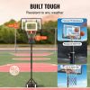 VEVOR Basketball Hoop, 5-7 ft Adjustable Height Portable Backboard System, 32 inch Basketball Hoop & Goal, Kids & Adults Basketball Set with Wheels