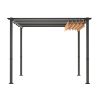 10' x 10' Aluminum Patio Pergola with Retractable Pergola Canopy, Backyard Shade Shelter for Porch, Outdoor Party, Garden, Grill Gazebo, Khaki