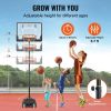 VEVOR Basketball Hoop, 5-7 ft Adjustable Height Portable Backboard System, 32 inch Basketball Hoop & Goal, Kids & Adults Basketball Set with Wheels