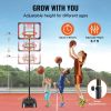 VEVOR Basketball Hoop, 5-7 ft Adjustable Height Portable Backboard System, 28 inch Basketball Hoop & Goal, Kids & Adults Basketball Set with Wheels