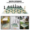 VEVOR Tournament Chess Set, 20 Inch Roll-Up Beginner Chess Board, Foldable Silicone Chess Game with Plastic Weighted Chess Pieces & Storage Bag