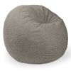 Jaxx Saxx Shearling Faux-Lamb 4 Ft Large Round Bean Bag, Smoke