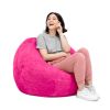 Jaxx Saxx 3 Foot Round Bean Bag w/ Removable Cover, Fuchsia