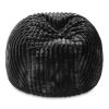 Jaxx Saxx 5 Foot Large Bean Bag w/ Removable Cover, Mondo Fur - Black