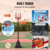 VEVOR Basketball Hoop, 7.6-10 ft Adjustable Height Portable Backboard System, 50 inch Basketball Hoop & Goal, Kids & Adults Basketball Set with Wheels