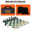 VEVOR Tournament Chess Set, 20 Inch Roll-Up Beginner Chess Board, Foldable Silicone Chess Game with Plastic Weighted Chess Pieces & Storage Bag