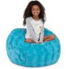 Jaxx Saxx 3 Foot Bean Bag Chair - Faux Fur - Fun Colors, Maui Turquoise