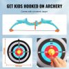 VEVOR Bow and Arrow Set for Kids, LED Light Up Archery Set with 10 Suction Cup Arrows, Hanging Target, Quiver, 3 Target Cans