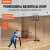 VEVOR Basketball Hoop, 4-10 ft Adjustable Height Portable Backboard System, 44 inch Basketball Hoop & Goal, Kids & Adults Basketball Set with Wheels