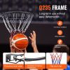 VEVOR Basketball Rim, Wall Door Mounted Basketball Hoop, Heavy Duty Q235 Basketball Flex Rim Goal Replacement with Net and Double Spring