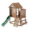 VEVOR Outdoor Wooden Playhouse Kids Garden Game Cottage with Slide Ladder Window