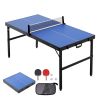 VEVOR Mid-Size Ping Pong Table Foldable Table Tennis Game Table Indoor with Net