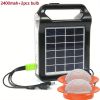 1pc Portable 6V Rechargeable Solar Panel Power Storage Generator System USB Charger With Lamp Lighting Home Solar Energy System Kit, 8*5.9in