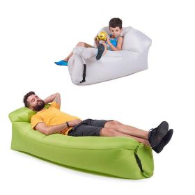 Inflatable Lounger Air Sofa Hammock (Color: Green)