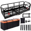 Trailer Hitch Cargo Carrier 500 Lbs,Heavy Duty Hitch Basket,Folding Cargo Carrier Hitch Mount Fits 2" Hitch Receiver with Waterproof Cargo Bag