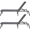 VEVOR Chaise Lounge Chair Outdoor Patio Lounge Chair Adjustable 5-Position 2 pcs