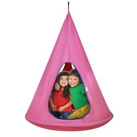 VEVOR Kids Nest Swing Chair, Hanging Hammock Chair with Adjustable Rope, Hammock Swing Chair for Kids Indoor and Outdoor Use (39" D x 52" H) (Color: pink, Type: Semi-Enclosed)