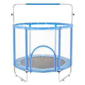 55" Trampoline for Kids Mini Toddler Trampoline with Net Indoor Outdoor (Color: Blue, size: 55 inch)