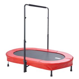 56" Trampoline for Kids Foldable Mini Toddler Trampoline Indoor Outdoor (Color: Red, size: 56x36 in)