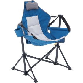 VEVOR Camping Chair Hammock Chair 300 lbs Load Capacity Hammock Folding Chair (Color: Blue, Type: Regular Lounge Chair)