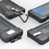 Solar-Powered Portable Charger With Built-In Light, Featuring An 8000mAh High-Capacity Battery Pack, Capable Of Solar Charging And Illumination