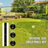 VEVOR Outdoor Portable Volleyball Net System, Adjustable Height Steel Poles, Professional Volleyball Set with PVC Volleyball, Pump, Carrying Bag