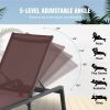 VEVOR Chaise Lounge Chair Outdoor Patio Lounge Chair Adjustable 5-Position 2 pcs