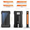 Solar-Powered Portable Charger With Built-In Light, Featuring An 8000mAh High-Capacity Battery Pack, Capable Of Solar Charging And Illumination