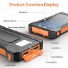 Solar-Powered Portable Charger With Built-In Light, Featuring An 8000mAh High-Capacity Battery Pack, Capable Of Solar Charging And Illumination