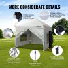 VEVOR 10x10 FT Pop up Canopy with Removable Sidewalls, Instant Canopies Portable Gazebo & Wheeled Bag, UV Resistant Waterproof