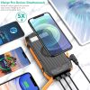 Portable Charger, Solar Power Bank 33500mAh Fast Charging, Solar Battery Pack with Waterproof 6W Bright Flashlight for iPhone Samsung Tablet