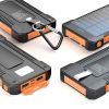 Solar-Powered Portable Charger With Built-In Light, Featuring An 8000mAh High-Capacity Battery Pack, Capable Of Solar Charging And Illumination