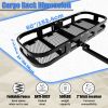 Trailer Hitch Cargo Carrier 500 Lbs,Heavy Duty Hitch Basket,Folding Cargo Carrier Hitch Mount Fits 2" Hitch Receiver with Waterproof Cargo Bag