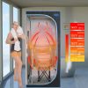 Portable Plus Type Full Size Far Infrared Sauna tent. Spa;  Detox ; Therapy and Relaxation at home.Larger Space; Stainless Steel Pipes Connector Easy